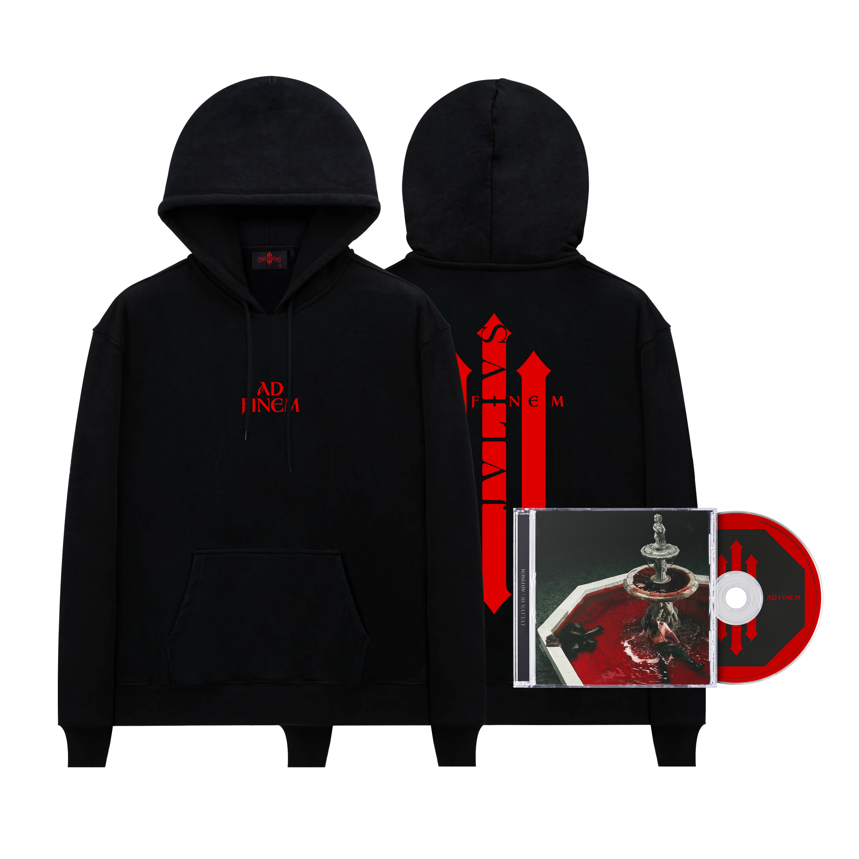 Hoodie Noir & rouge + CD (Édition au choix)