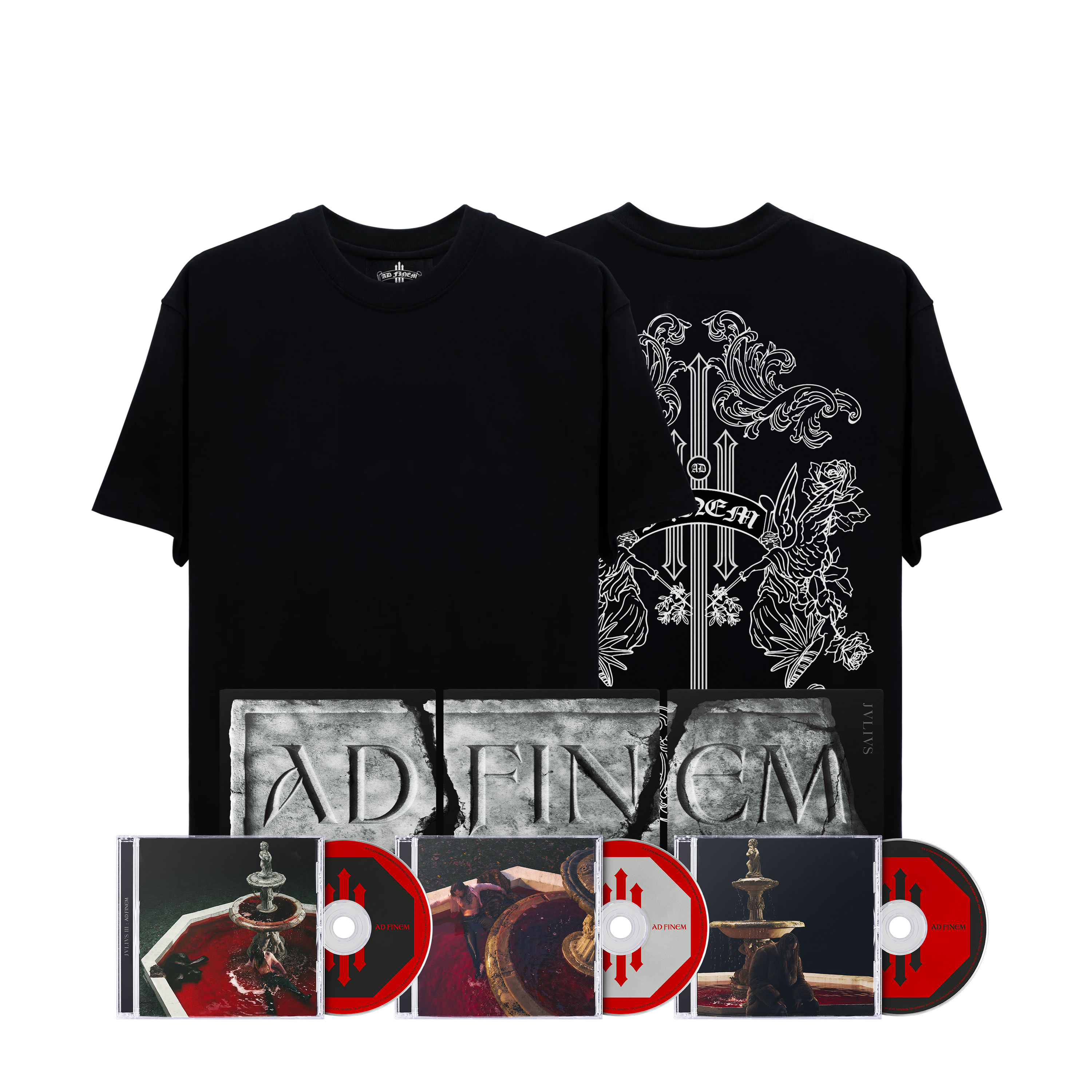 T-shirt noir & blanc + coffret 3 CDs collector Ad Finem