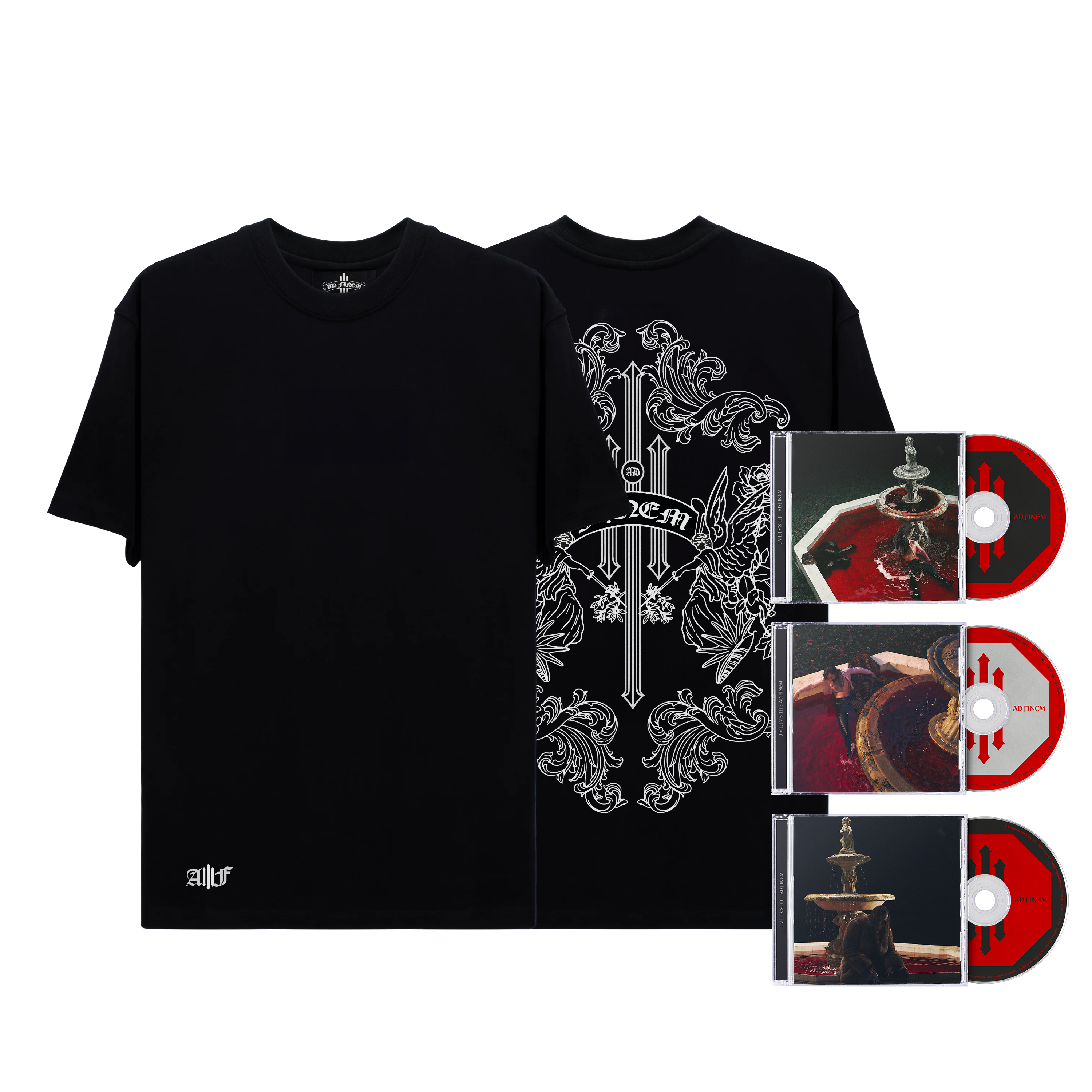 T-shirt noir & blanc + coffret 3 CDs collector Ad Finem