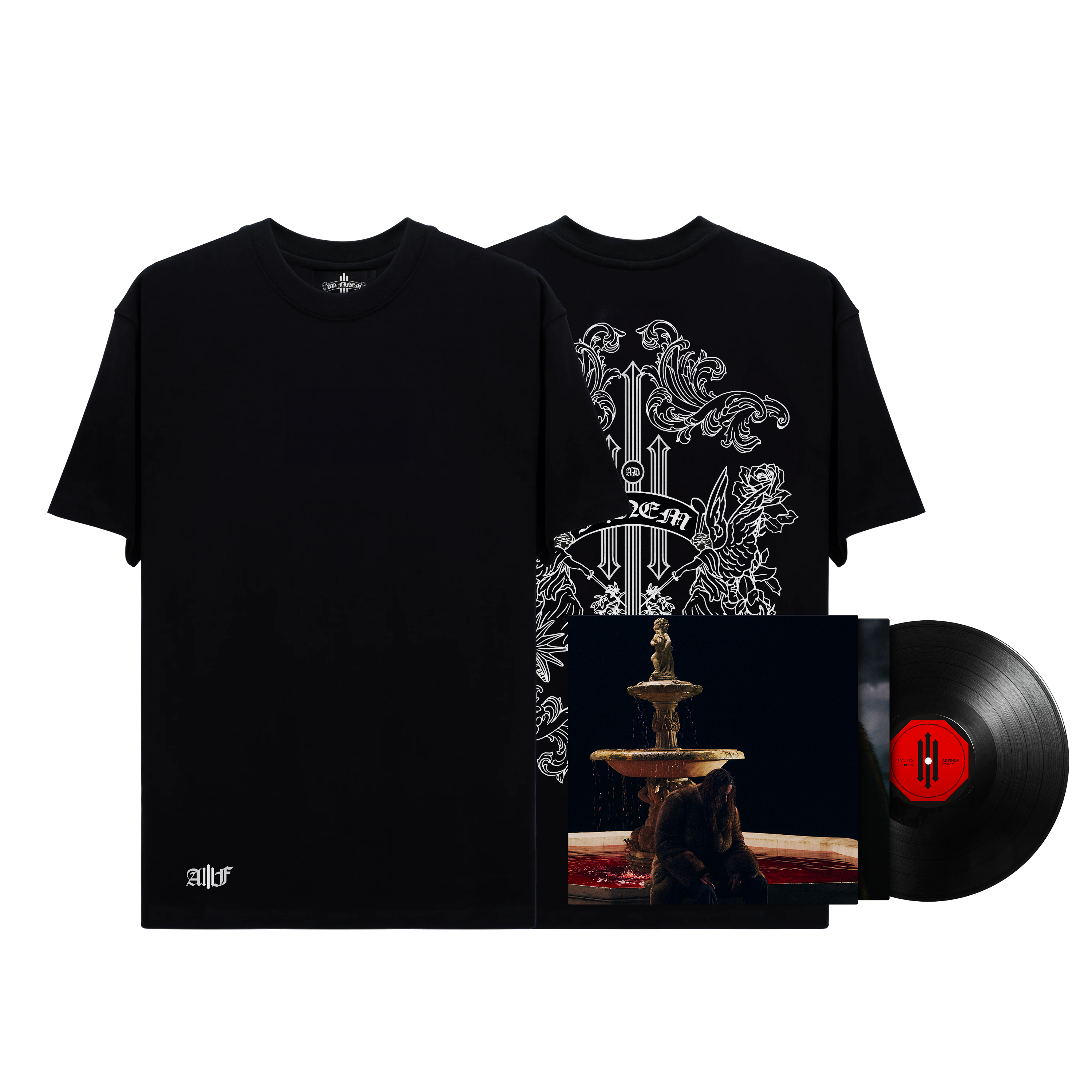 T-shirt noir & blanc + Vinyle (édition au choix)