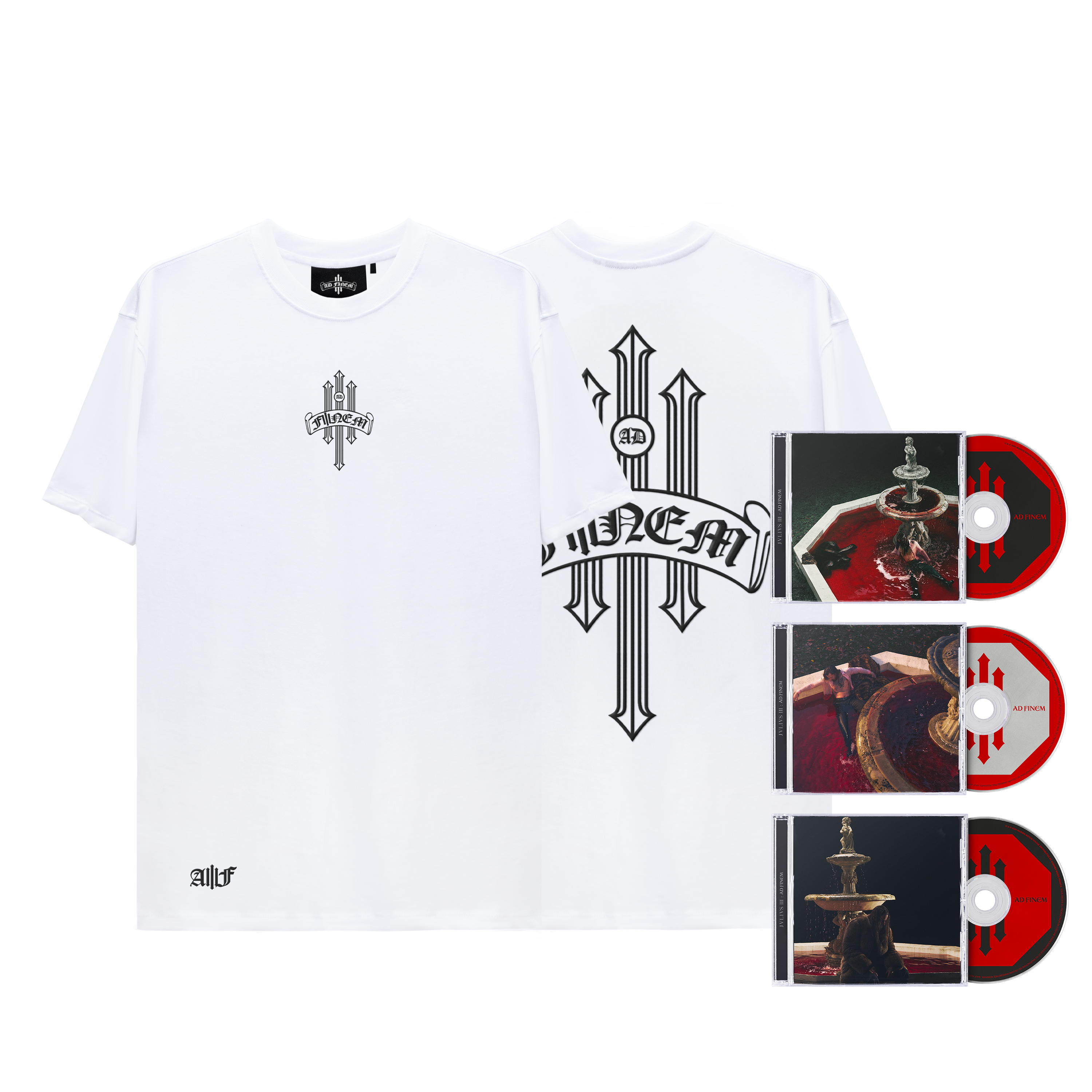 T-shirt blanc + coffret 3 CDs collector Ad Finem