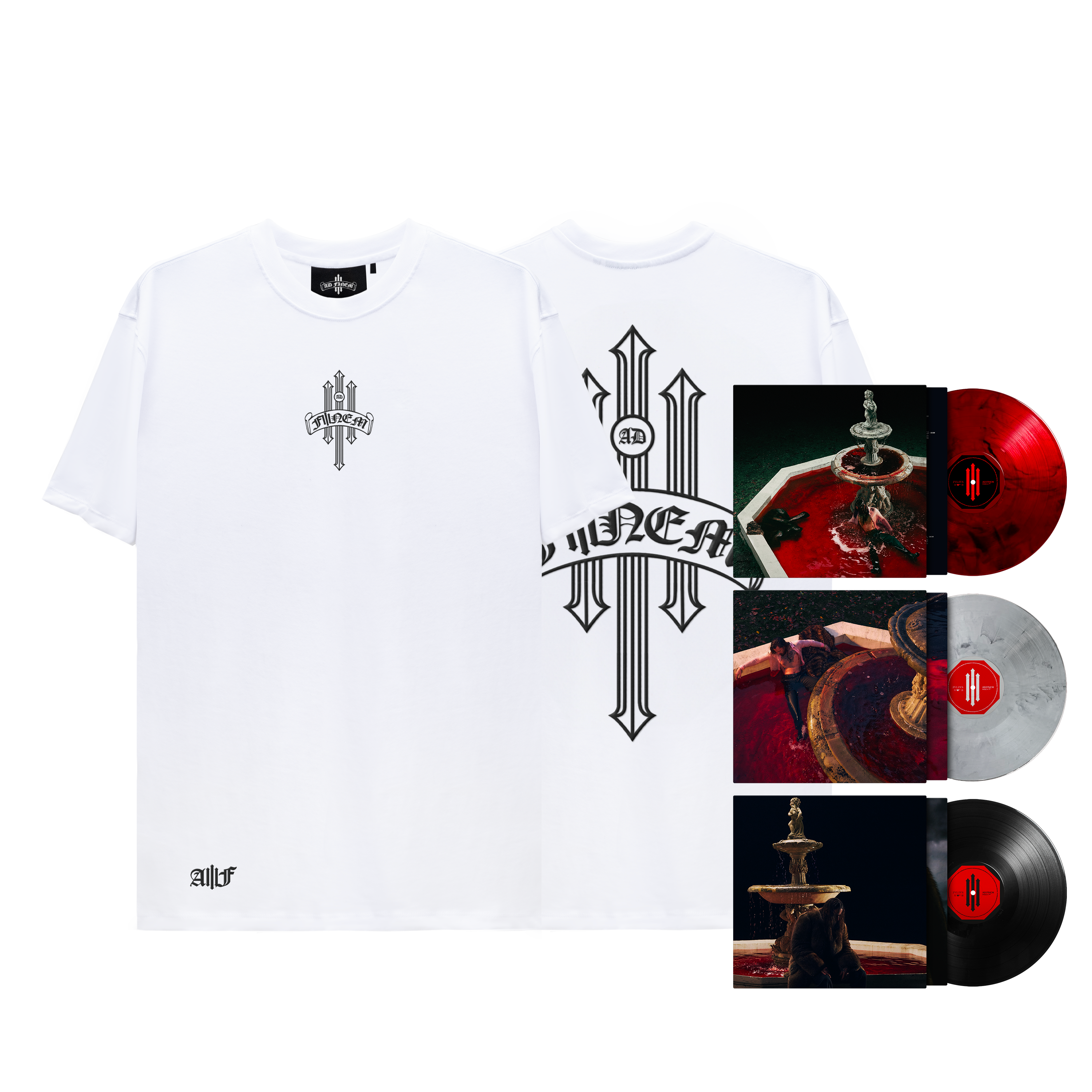 T-shirt blanc + 3 Vinyles