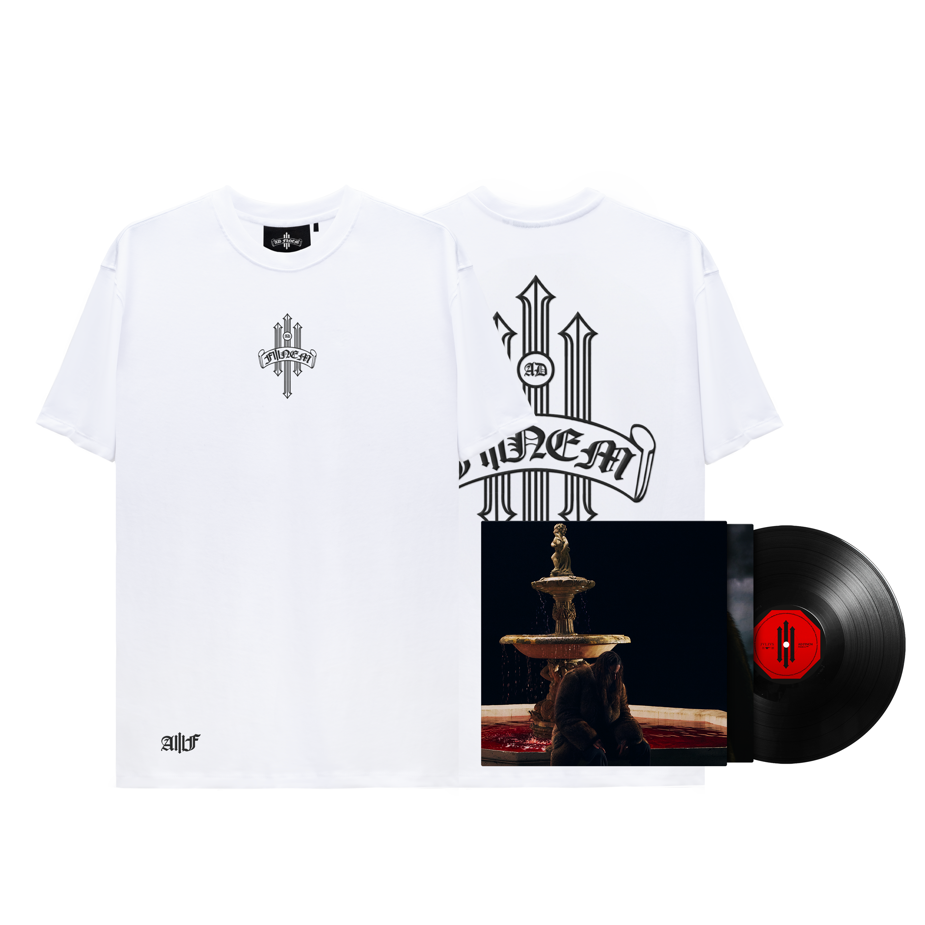 T-shirt blanc + Vinyle (Édition au choix)